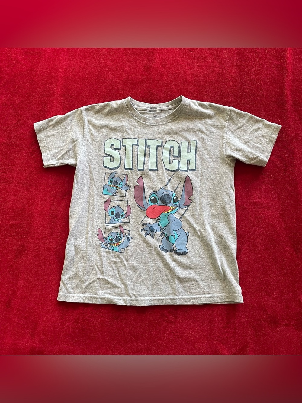 Disney Girl's Short Sleeve Stitch Graphic Pullover Gray T-Shirt Size: 10